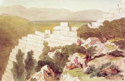 Murallas de la antigua Samos, Cefalonia, siglo XIX de Edward Lear